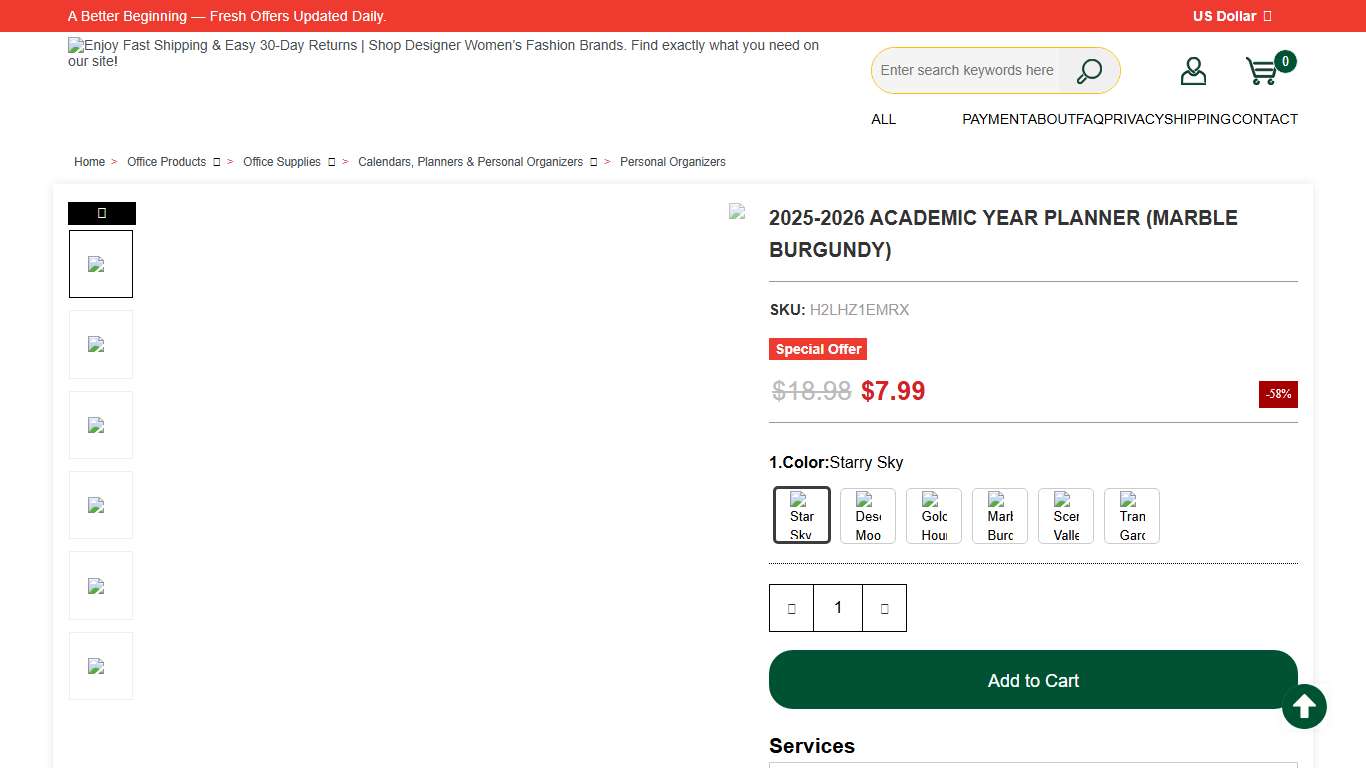 2025-2026 Academic Year Planner (Marble Burgundy)